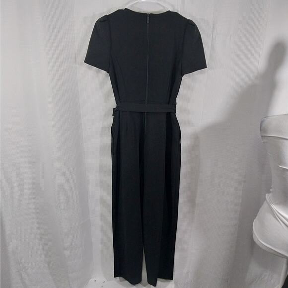 NWOT! CALVIN KLEIN! BLACK 1 PC BELTED WAIST, PUFF SLEEVE JUMPSUIT, ONESIE! SZ 4 - Picture 6 of 12